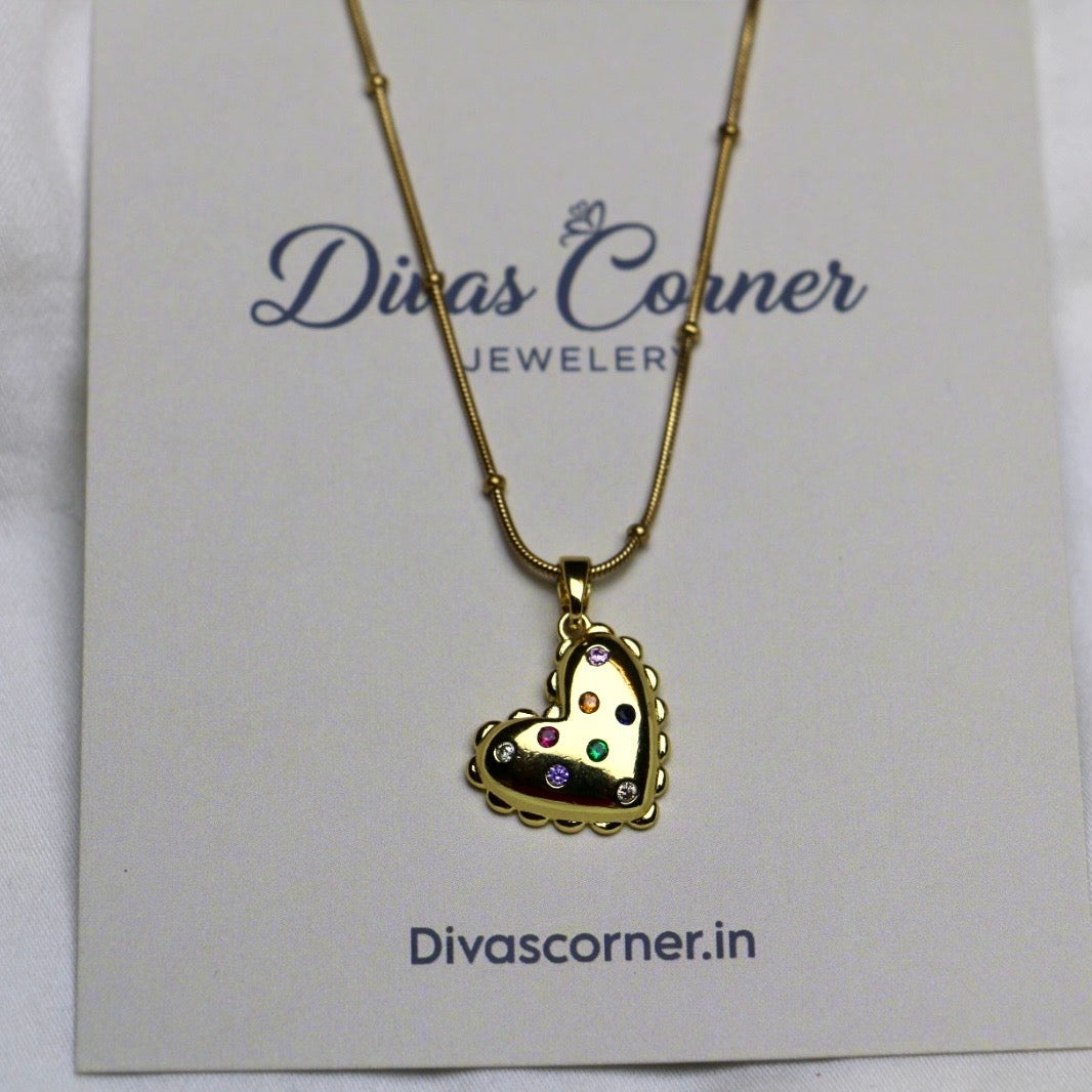 Rainbow Heart Pendant