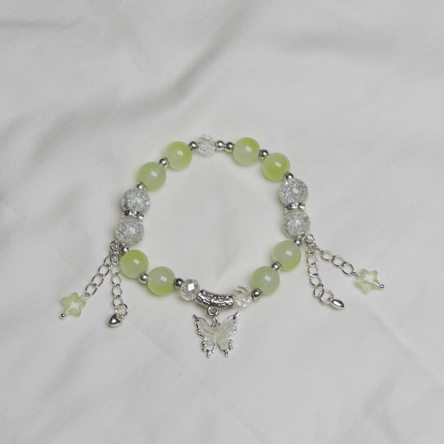 Green Bead Bracelet ( Butterfly )
