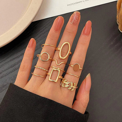 18k Gold Plated Finger Ring | Set of 11