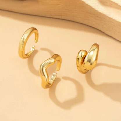 18k Gold Plated Finger Ring | Set of 3