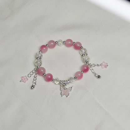 Pink Bead Bracelet ( Butterfly )