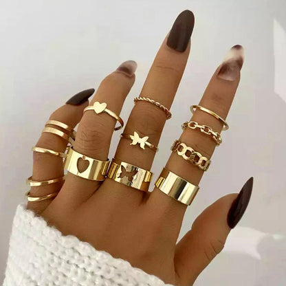 18k Gold Plated Finger Ring | Set of 12