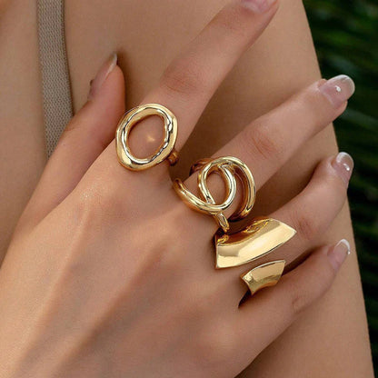 18k Gold Plated Finger Ring Set of 3