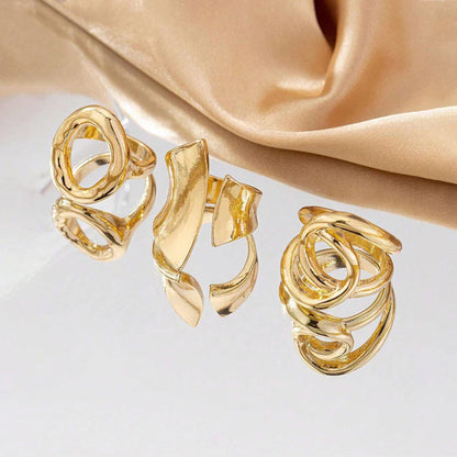 18k Gold Plated Finger Ring Set of 3