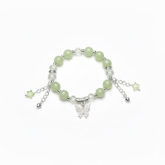 Green Bead Bracelet ( Butterfly )