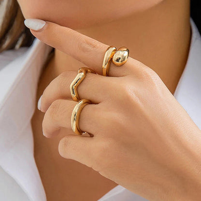 18k Gold Plated Finger Ring | Set of 3