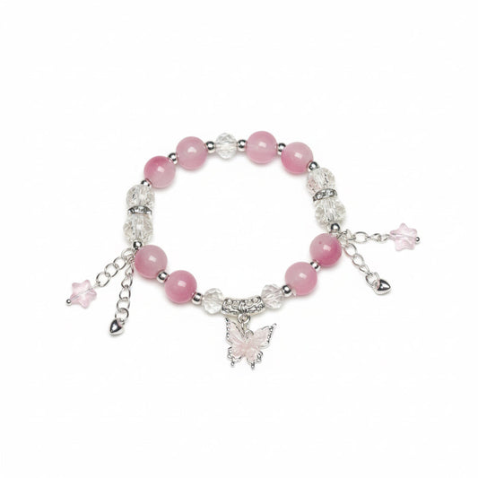 Pink Bead Bracelet ( Butterfly )